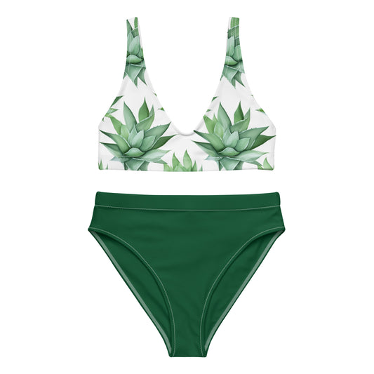 Arizona Trails Emerald Green Agave Recycled high-waisted bikini - Emerald Green Agave Edition