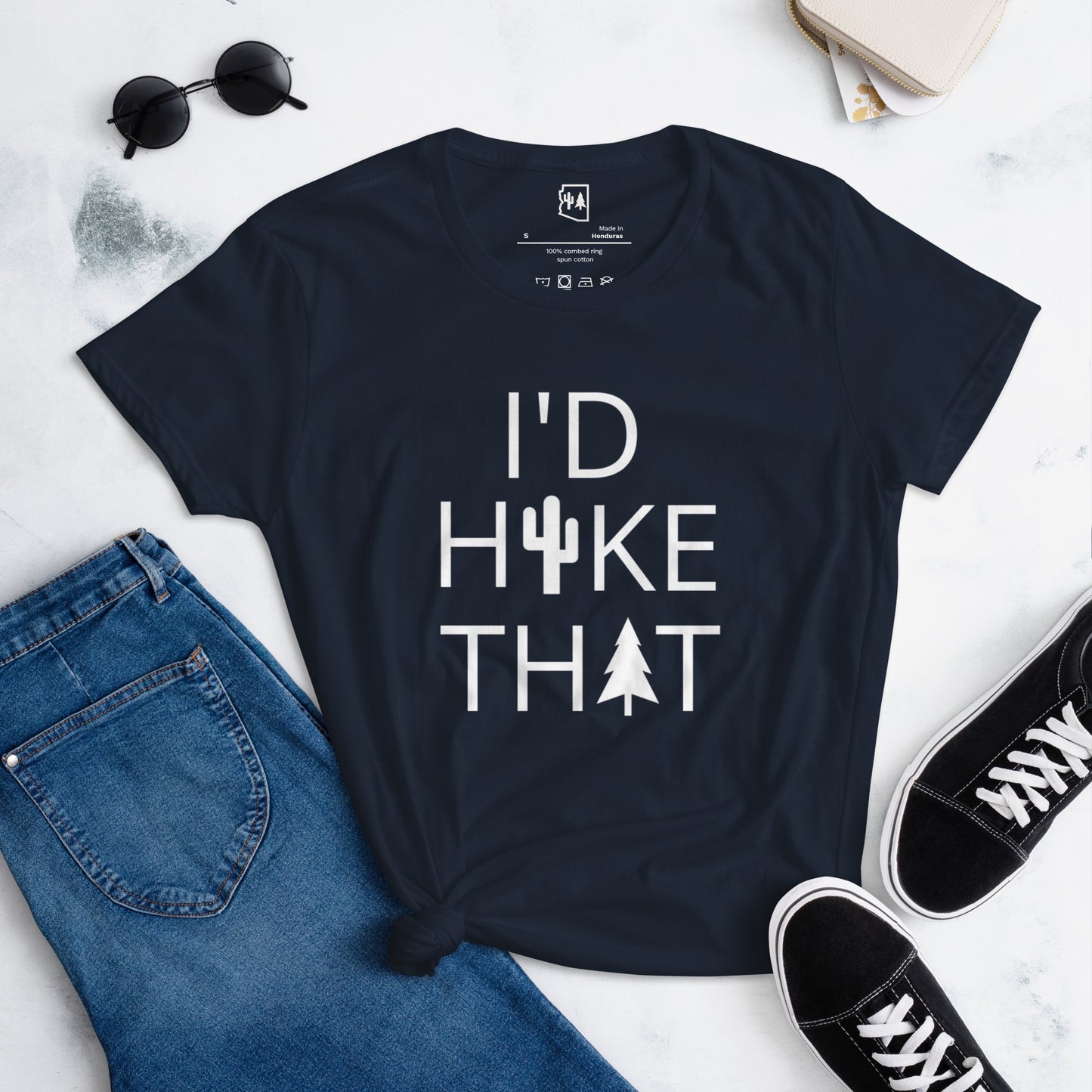 Arizona Trails I'd Hike That Tee - Saguaro and Pine (available in 6 colors)