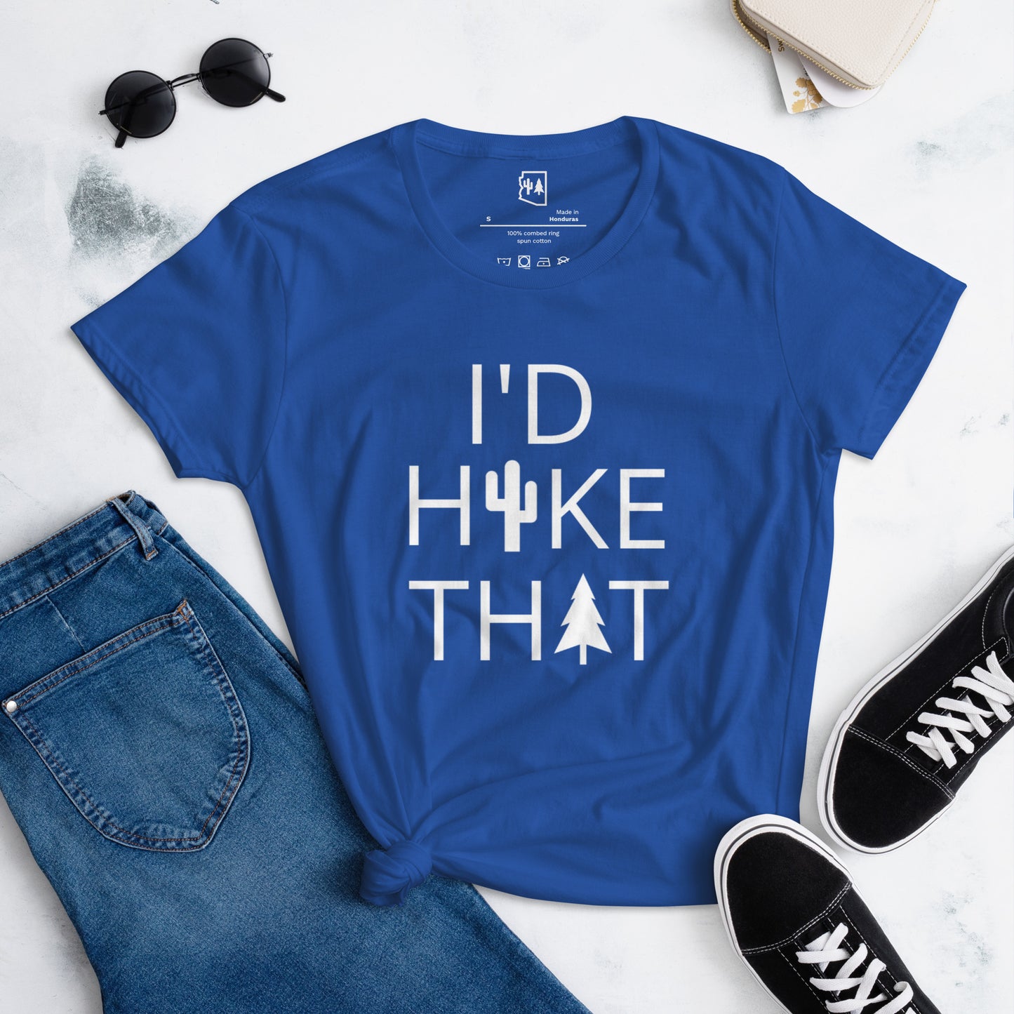 Arizona Trails I'd Hike That Tee - Saguaro and Pine (available in 6 colors)